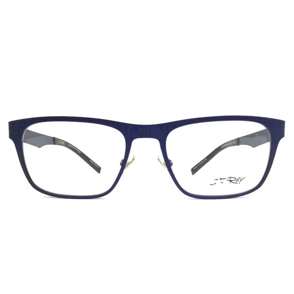 J.F. Rey Eyeglasses Frames JF2599 2525 Denim Blue Ribbed Textured 53-18-130